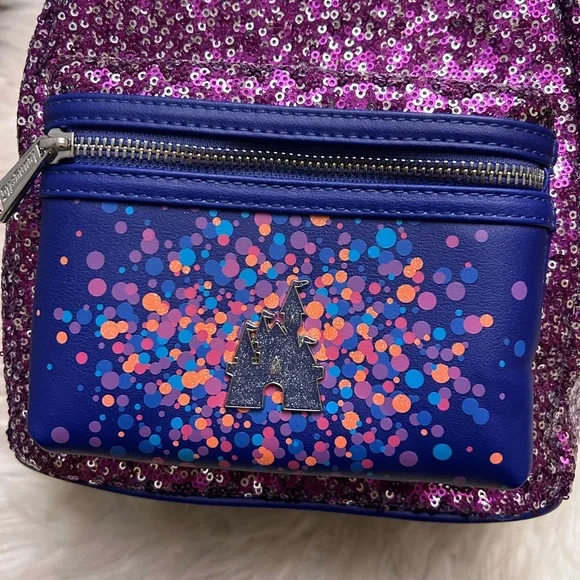 LOUNGE FLY DISNEY PARKS Paris Disneyland 30th Anniversary Sequin Mini Ba…